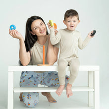 Load image into Gallery viewer, Silkberry Baby Bamboo 2-way Zipper Romper Sleeper w/Rollover Cuffs - Owl Feather
