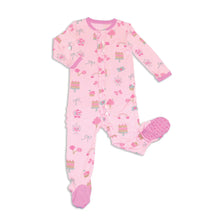 Load image into Gallery viewer, Silkberry Baby Girls Bamboo Ruffle Footies with Two Way Zipper - Sweet Shop Print
