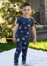 Load image into Gallery viewer, Silkberry Boys Bamboo Short Sleeve Pajama Set - Lost in Space Print
