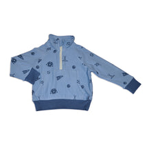 Load image into Gallery viewer, Silkberry Boys Bamboo Fleece Half Zip Sweatshirt - All Star Print
