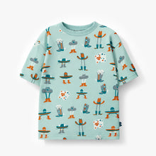 Load image into Gallery viewer, Souris Mini Boys Western Print Shirt  - Turquoise
