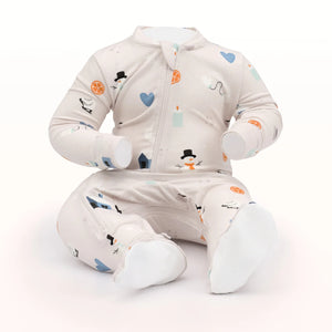 ZippyJamz Bamboo Winter Whemsy Sleeper - Grey