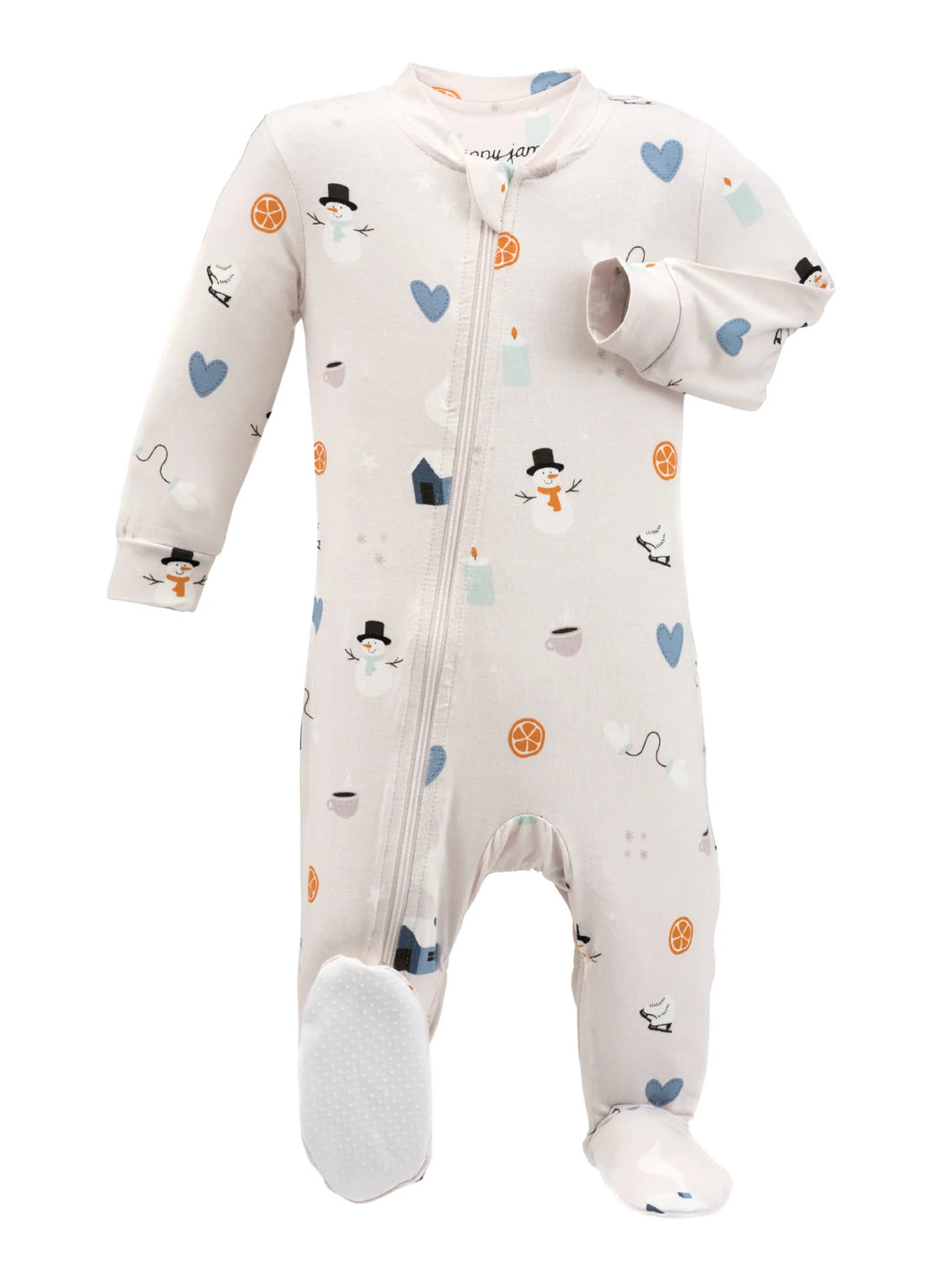 ZippyJamz Bamboo Winter Whemsy Sleeper - Grey