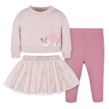 Load image into Gallery viewer, Gerber Baby 3-Piece Girls Woodland French Terry Top &amp; Tulle Tutu
