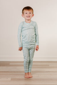 Moon Fruit Two Piece Bamboo Pajamas - Woodland Walk in Sage