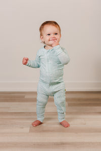 Moon Fruit Baby Zippy Bamboo Pajamas - Woodland Walk in Sage