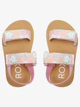 Load image into Gallery viewer, Roxy Toddlers Cage Sandals - White/Crazy Pink/Orange
