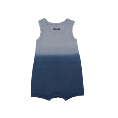 Coccoli Baby Boys Modal Romper - Steel Blue Ombre