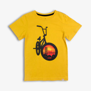 Appaman Boys Graphic Bike Short Sleeve Tee - Goldenrod