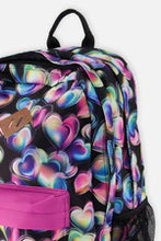 Load image into Gallery viewer, deux par deux Kids Backpack Black with Printed Hearts
