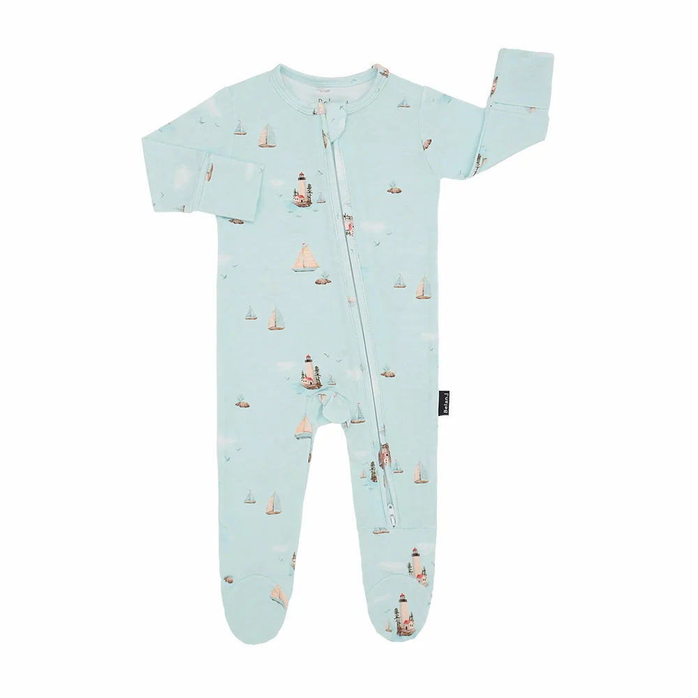 Belan.J Baby Footed Zipper Sleeper - Lighthouse