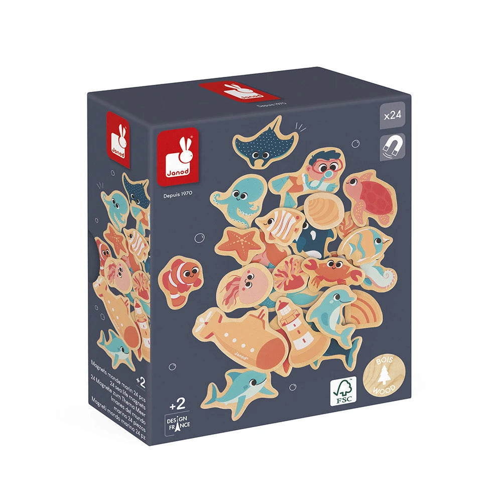 Janod Sea Life Magnets 24 Pieces