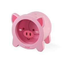 Load image into Gallery viewer, Janod Wooden Piggy Money Box
