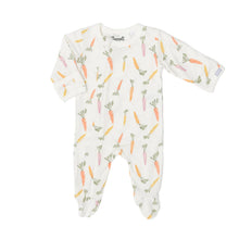 Load image into Gallery viewer, Coccoli Baby Modal Zipper Footie - Carrots on Cream
