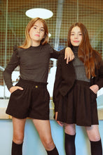Load image into Gallery viewer, Molly Bracken Youth Girls Sweater w/Ruffled Shoulders - Ash Dark Grey
