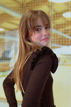 Load image into Gallery viewer, Molly Bracken Youth Girls Sweater w/Ruffled Shoulders - Ash Dark Grey
