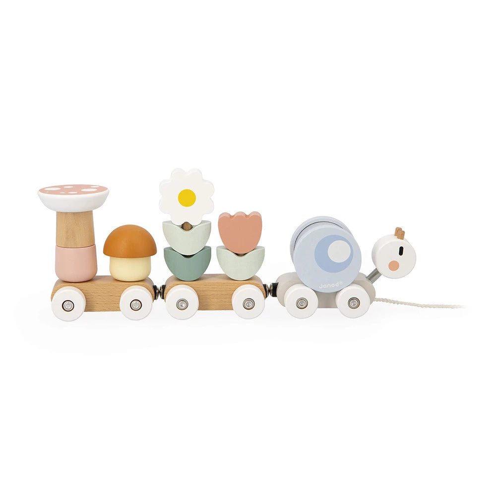 Janod Sweet Cocoon Pull Snail Train