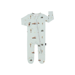 Belan.J Baby Footed Zipper Sleeper - Tractors