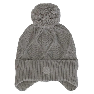 Calikids Girls Soft Touch Knit Pompom Windproof Hat