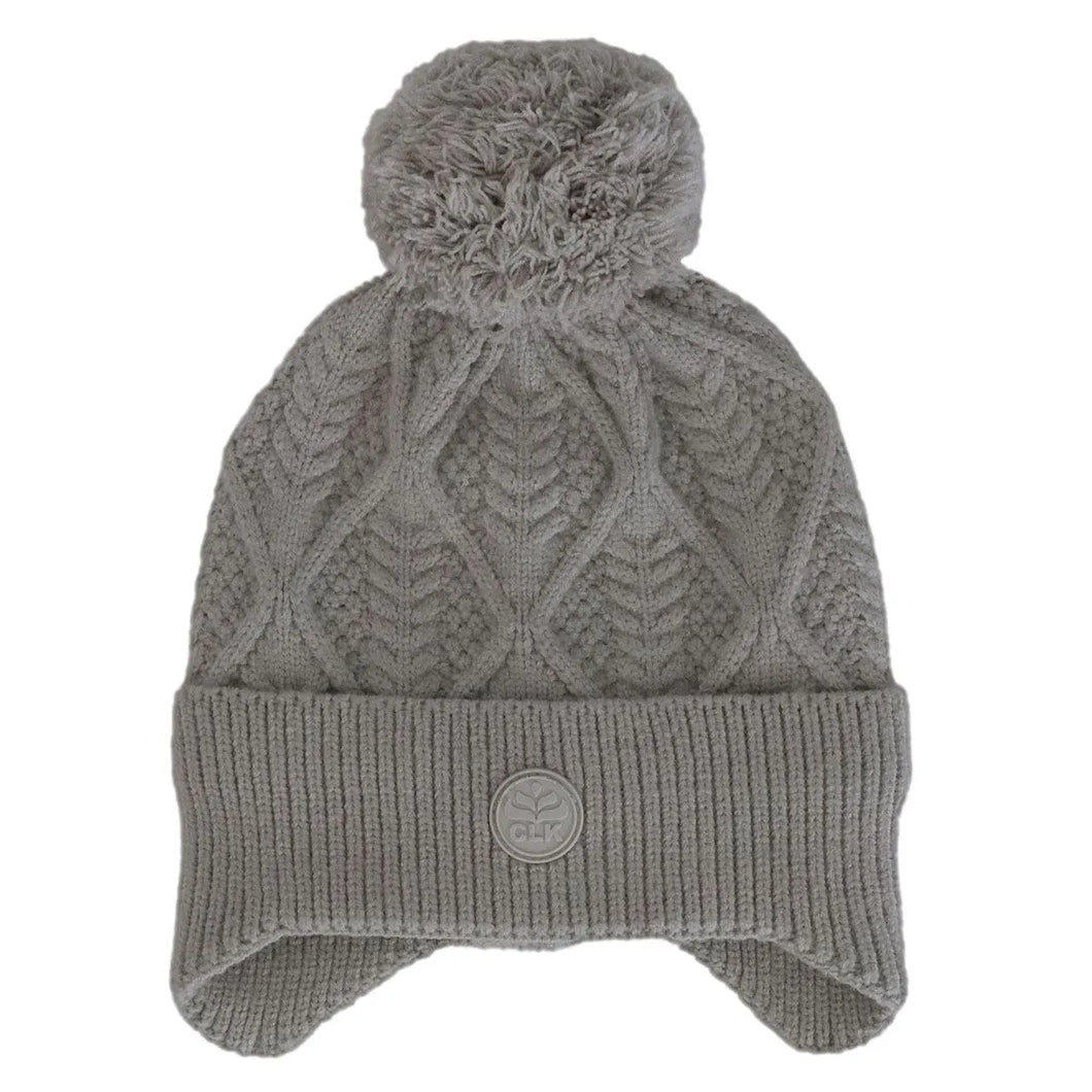 Calikids Girls Soft Touch Knit Pompom Windproof Hat