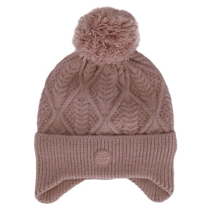 Calikids Girls Soft Touch Knit Pompom Windproof Hat