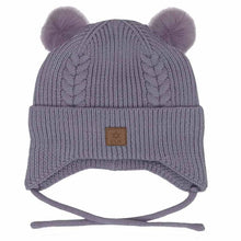 Load image into Gallery viewer, Calikids Knit Soft Touch Double Pom Pom Hat
