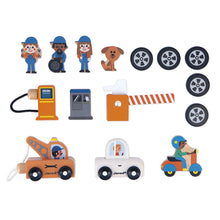 Load image into Gallery viewer, Janod Wooden City Garage - Cross Roads
