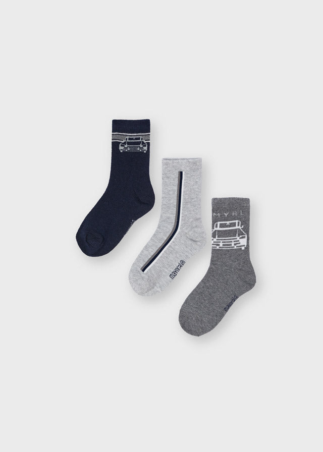 Mayoral Boys 3 PC Sock Set - Cars