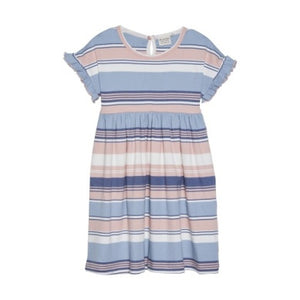 Minymo Girls Short Sleeve Ribbed Dress - Dusty Pink