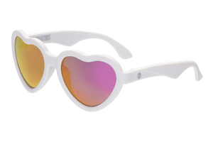 Babiators Sweethearts Sunglasses - White w/ Pink Mirror Lens