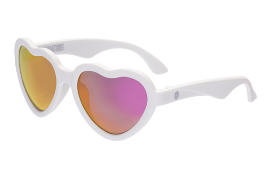 Babiators Sweethearts Sunglasses - White w/ Pink Mirror Lens