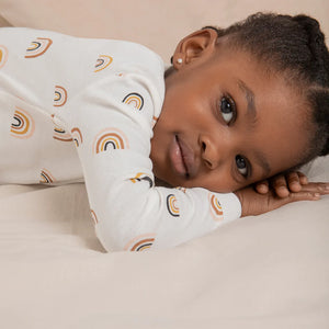 Petit Lem Rainbows Print on Off-White PJ Set