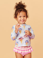 Load image into Gallery viewer, Tea Collection Baby Girls Rash Guard Swim Set - Rainbow Cones in Blue
