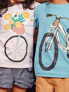 Tea Collection Girls Bicicleta Graphic Tee - Pink Lady