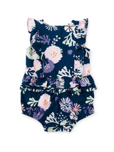 Load image into Gallery viewer, Tea Collection Baby Girls Ruffle Shoulder Romper - Underwater Floral
