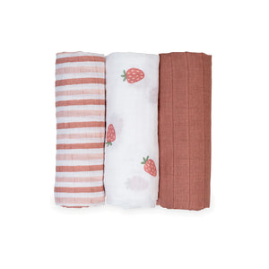 Lulujo Cotton Muslin Receiving Blanket- 3 Pack