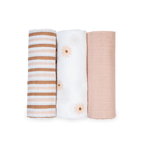 Lulujo Cotton Muslin Receiving Blanket- 3 Pack