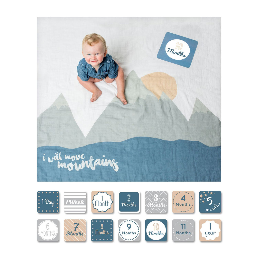 Lulujo Baby's First Year Blanket & Cards Set