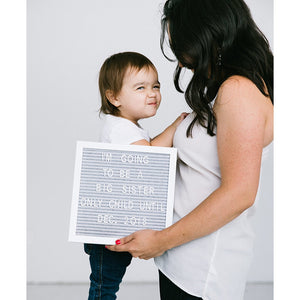 Pearhead Letterboard Set - White and Grey