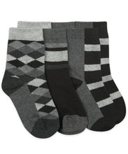 Load image into Gallery viewer, Jefferies Boys Argyle/Stripe Crew Socks - 3 Pack
