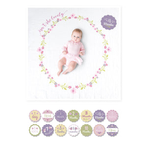 Lulujo Baby's First Year Blanket & Cards Set