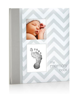 Pearhead Chevron Babybook - Grey