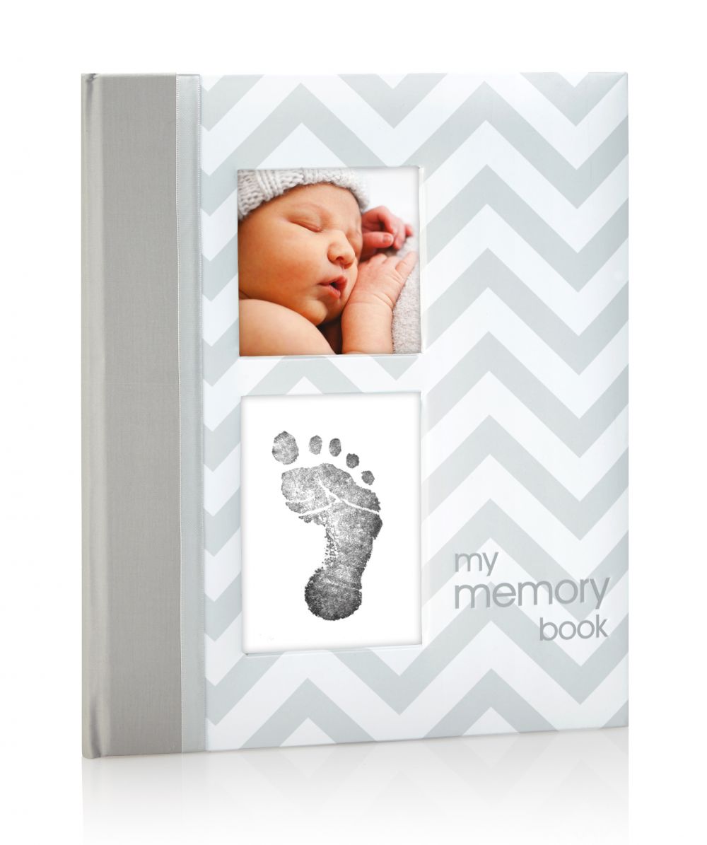 Pearhead Chevron Babybook - Grey