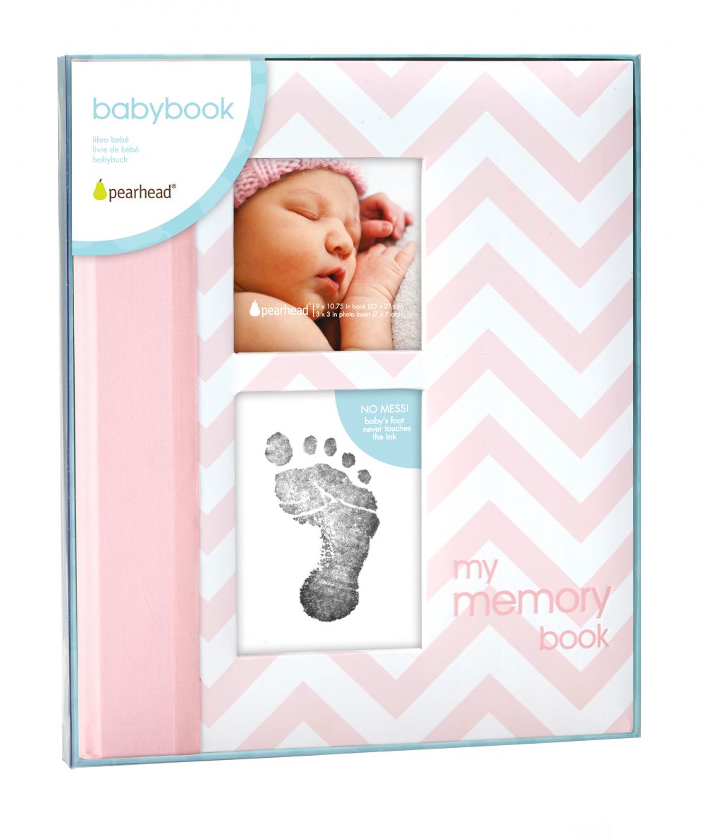 Pearhead Chevron Babybook - Pink