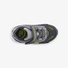Load image into Gallery viewer, Stride Rite Boys Light-Up Zips Cosmic Sneaker - Grey/Green
