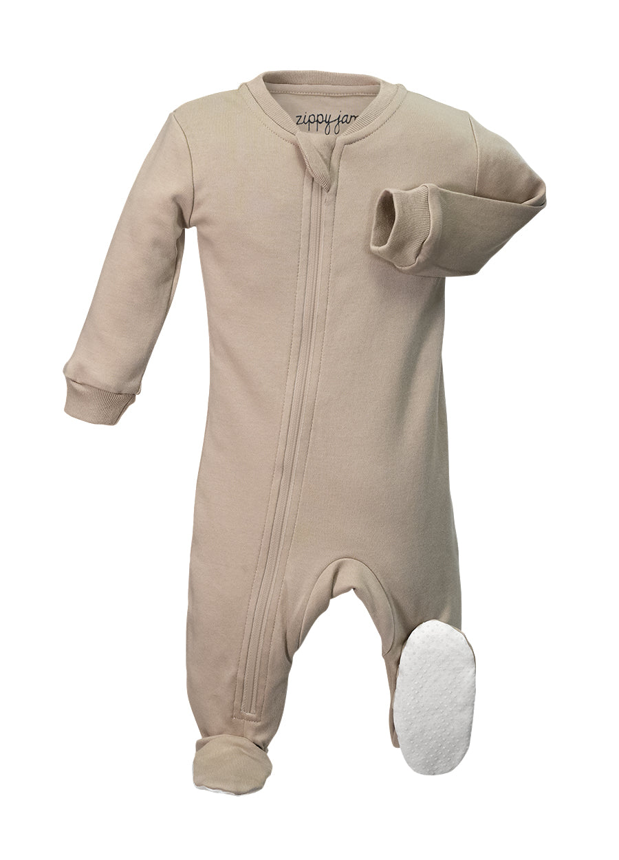 ZippyJamz Baby Cozy Mocha Footie Sleeper