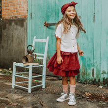 Load image into Gallery viewer, Souris Mini Girls Short Sleeve Waffle T-Shirt - Cream
