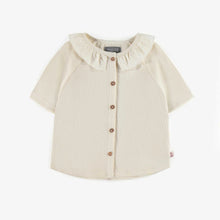 Load image into Gallery viewer, Souris Mini Girls Short Sleeve Waffle T-Shirt - Cream
