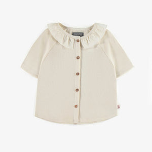 Souris Mini Girls Short Sleeve Waffle T-Shirt - Cream