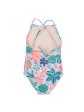 Load image into Gallery viewer, Tea Collection Girls Cross Back One-Piece Swimsuit - Garden Under the Sea
